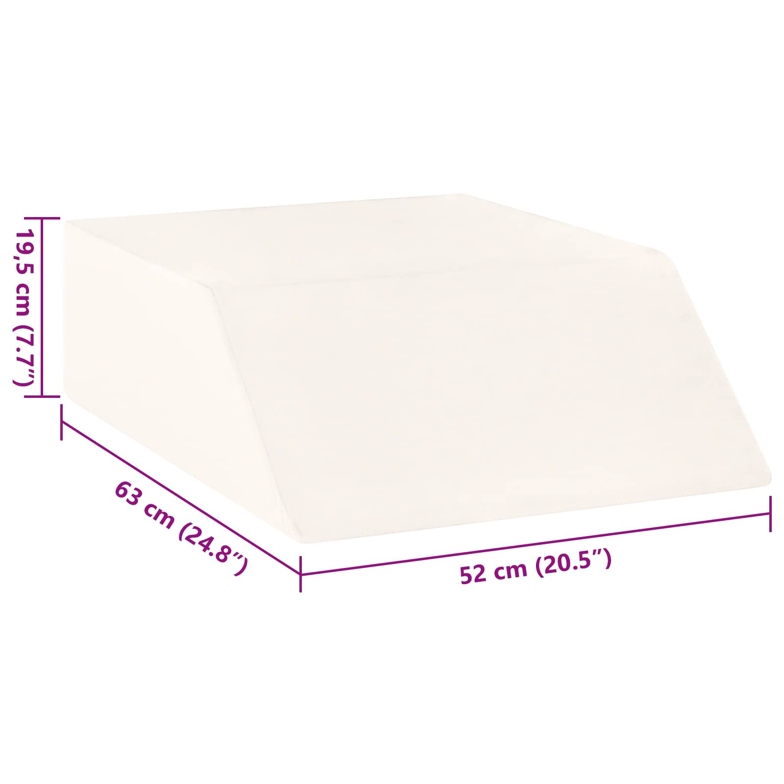 Benpude Ensfarvet Hvid 63 x 52 x 19,5 cm PU Skum