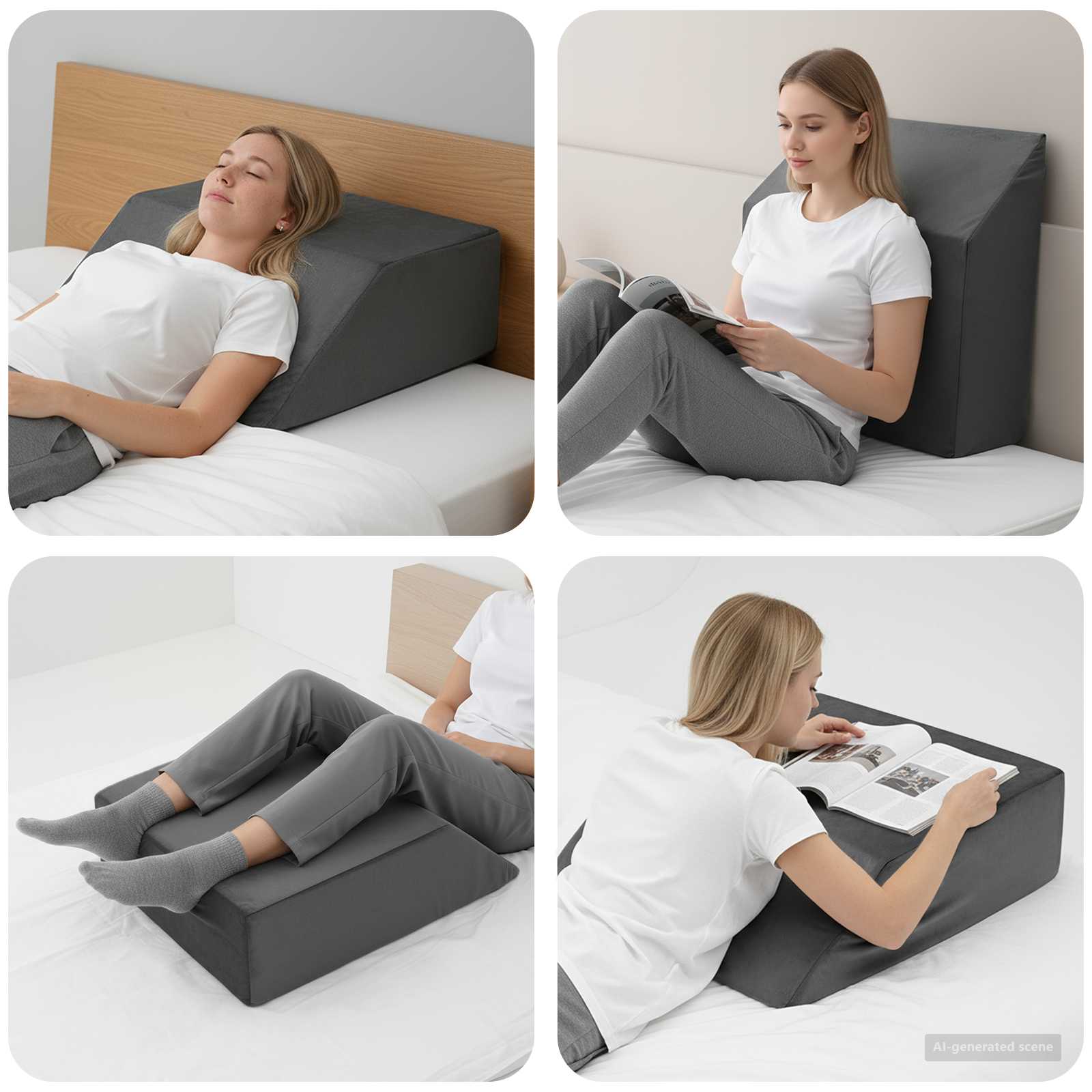 Benpude Ensfarvet 63 X 52 X 19,5 Cm Pu Skum - Grå