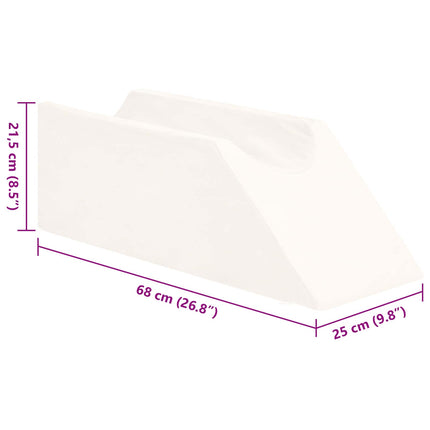 Benpude Ensfarvet Hvid 68 x 25 x 21,5 cm PU Skum