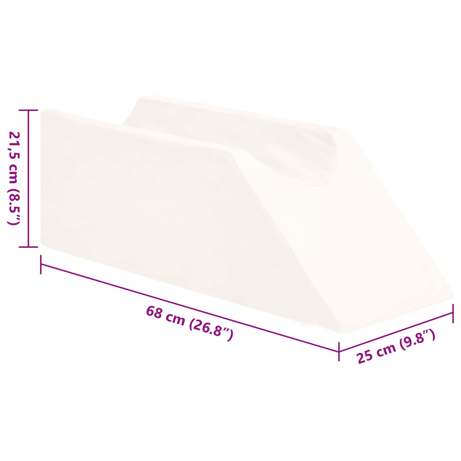Benpude Ensfarvet Hvid 68 x 25 x 21,5 cm PU Skum