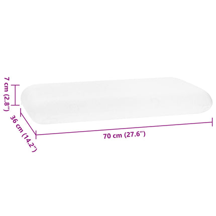 Sovepude 70 x 36 x 7 cm Medium Memory Skum Hvid