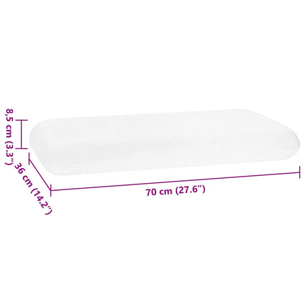 Sovepude 70 x 36 x 8,5 cm Medium Memory Skum Hvid