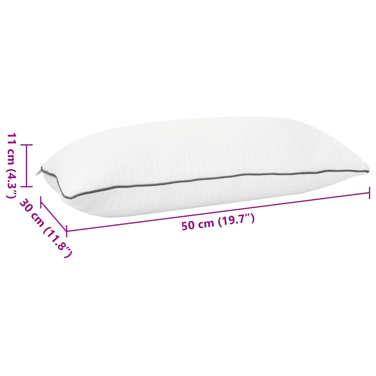 Shread sovepude Hvid 50 x 30 x 11 cm Memory Skum