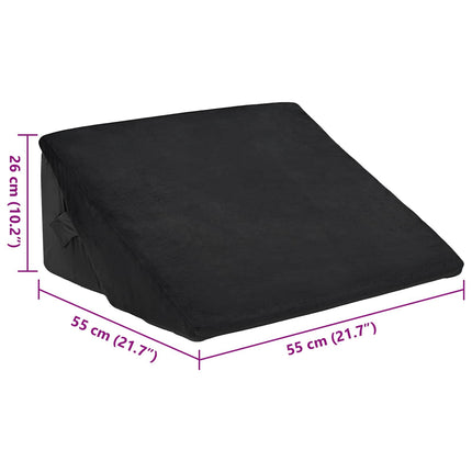 Vinkelpude Sort 55 x 55 x 26 cm Memory Skum