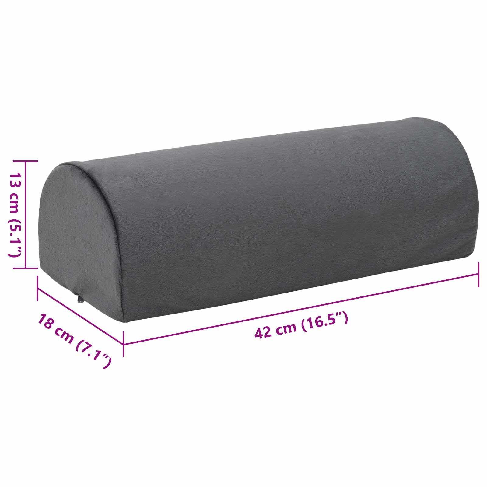 Fodstøttepude Ensfarvet Grå 42 x 18 x 13 cm PU Skum