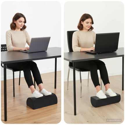 Fodstøttepude Ensfarvet Sort 42 x 18 x 13 cm PU Skum