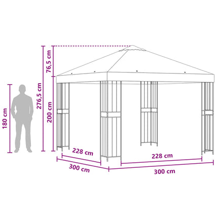 Pavillon 3 x 3 m Grøn Polyester og Stål 190 gsm