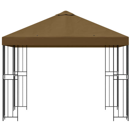 Pavillon 3 x 3 m Gråbrun Polyester og Stål 190 gsm