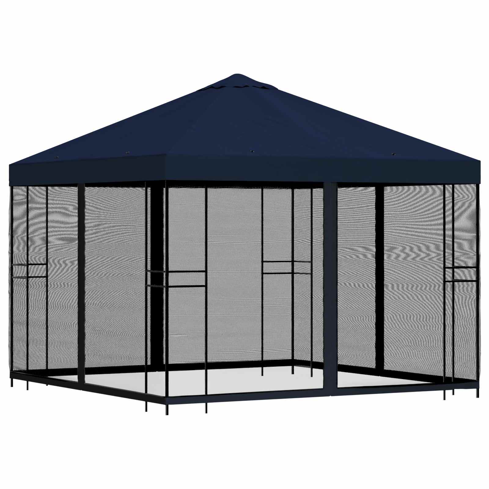 Havelæger med sidevægge 3 x 3 m Blå Polyester og Stål 190 gsm