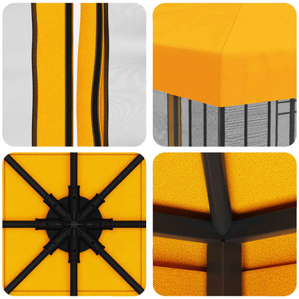 Havelæger med sidevægge 3 x 3 m Gul Polyester og Stål 190 gsm