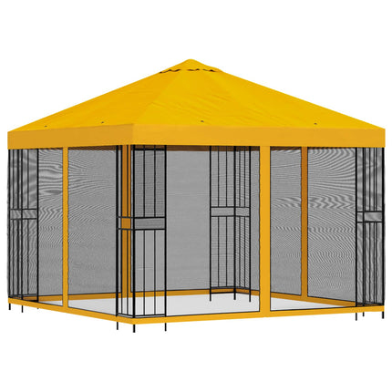 Havelæger med sidevægge 3 x 3 m Gul Polyester og Stål 190 gsm