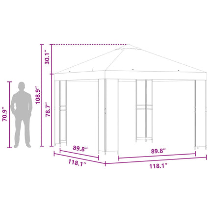 Pavillon 3 x 3 m Terrakotta Polyester og Stål 190 gsm