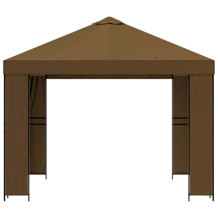 Pavillon 3 x 3 m Gråbrun Polyester og Stål 190 gsm