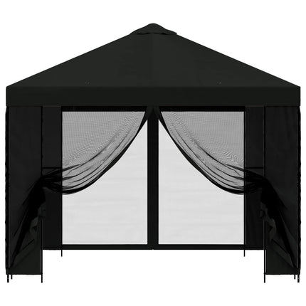 Havelæger med sidevægge 3 x 3 m Sort Polyester og Stål 190 gsm