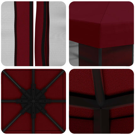 Havelæger med sidevægge 3 x 3 m Bordeaux Polyester og Stål