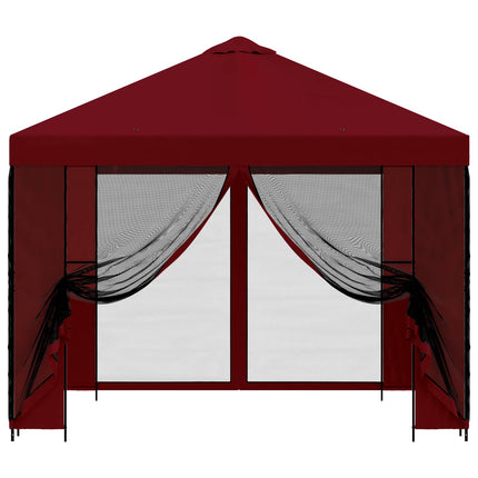 Havelæger med sidevægge 3 x 3 m Bordeaux Polyester og Stål