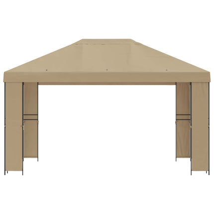 Pavillon 4 × 3 m Beige Polyester og Stål 190 gsm
