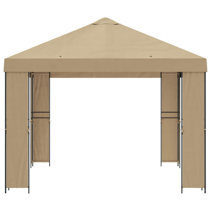 Pavillon 4 × 3 m Beige Polyester og Stål 190 gsm
