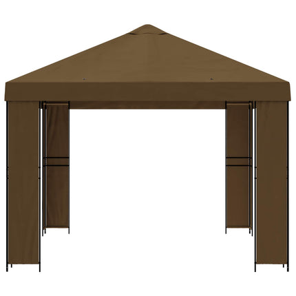 Pavillon 4 × 3 m Gråbrun Polyester og Stål 190 gsm