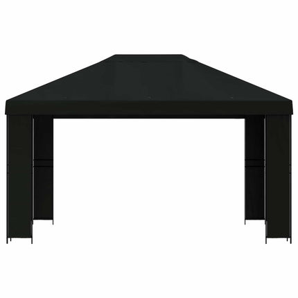 Pavillon 4 × 3 m Sort Polyester og Stål 190 gsm