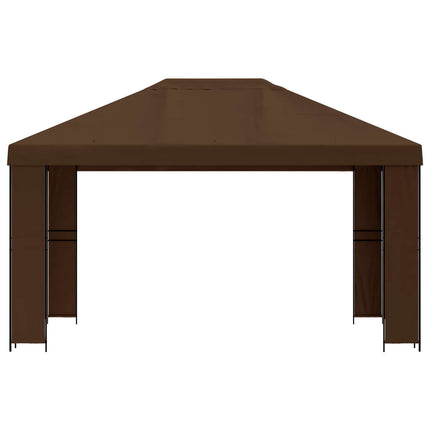 Pavillon 4 × 3 m Brun Polyester og Stål 190 gsm