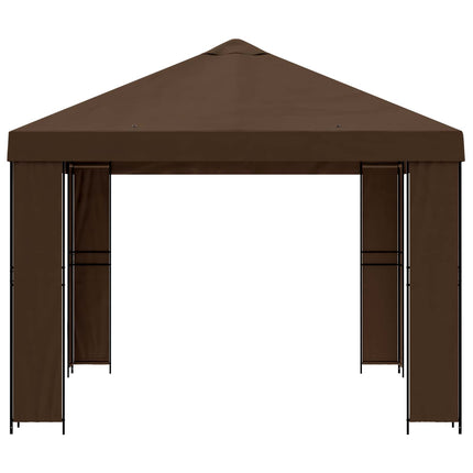 Pavillon 4 × 3 m Brun Polyester og Stål 190 gsm