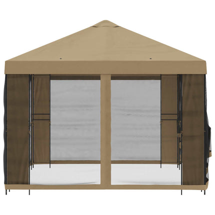 Havelæger med sidevægge 4 × 3 m Beige Polyester og Stål 190 gsm