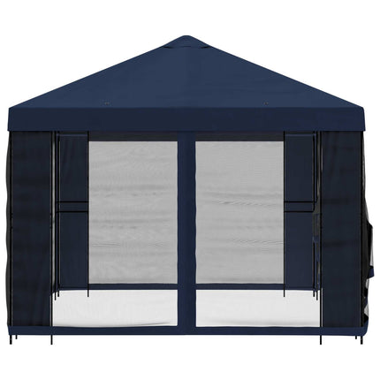 Havelæger med sidevægge 4 × 3 m Blå Polyester og Stål 190 gsm