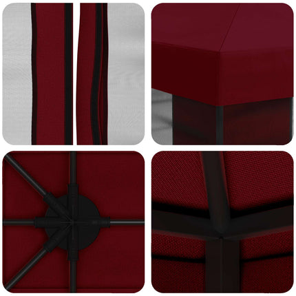 Havelæger med sidevægge 4 × 3 m Bordeaux Polyester og Stål