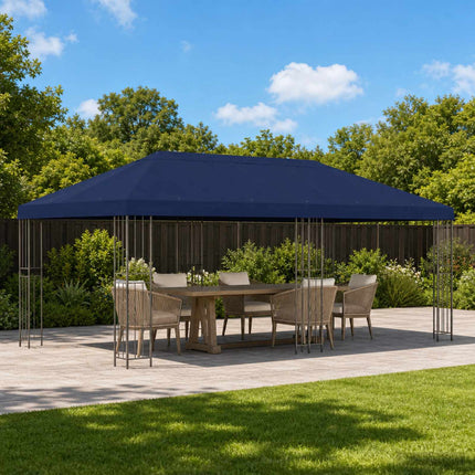 Gazebo Klap Cover 6 x 3 m Blå Polyester 190