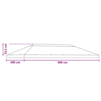 Gazebo Klap Cover 6 x 3 m Bordeaux Polyester 190