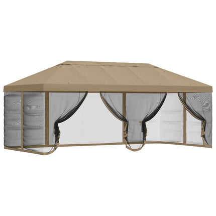 Gazebo Cover med sidevægge 6 x 3 m Beige Polyester 190