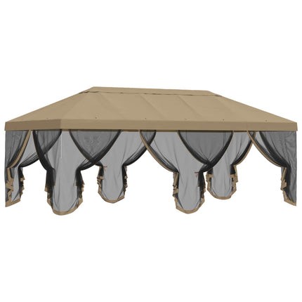 Gazebo Cover med sidevægge 6 x 3 m Beige Polyester 190