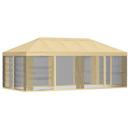 Gazebo Cover med sidevægge 6 x 3 m Cremefarvet Polyester 190