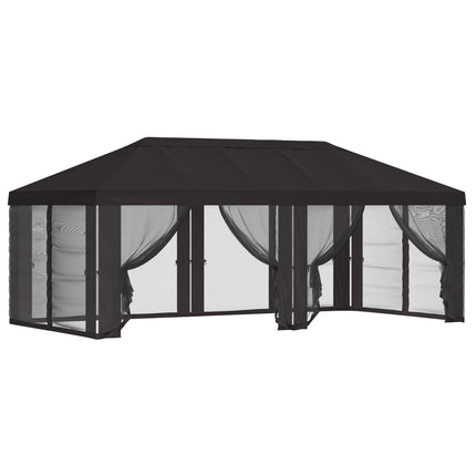 Gazebo Cover med sidevægge 6 x 3 m Antracit Polyester 190