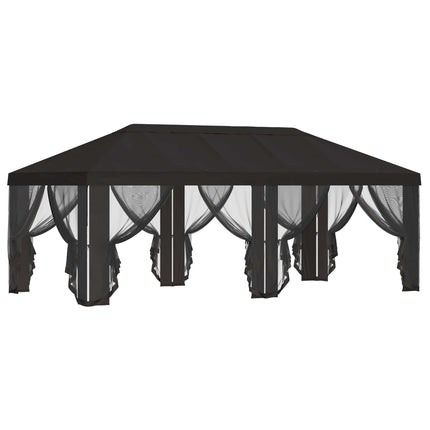 Gazebo Cover med sidevægge 6 x 3 m Antracit Polyester 190