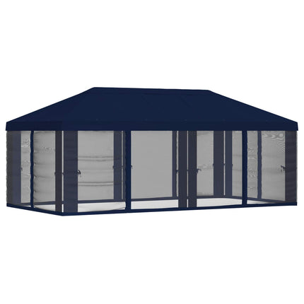 Gazebo Cover med sidevægge 6 x 3 m Blå Polyester 190