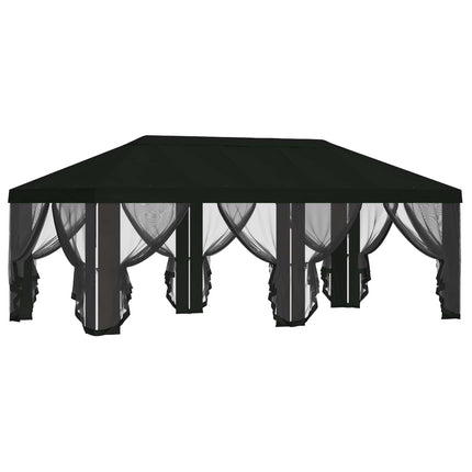 Gazebo Cover med sidevægge 6 x 3 m Sort Polyester 190