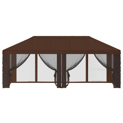 Gazebo Cover med sidevægge 6 x 3 m Brun Polyester 190