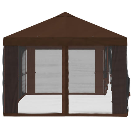 Gazebo Cover med sidevægge 6 x 3 m Brun Polyester 190
