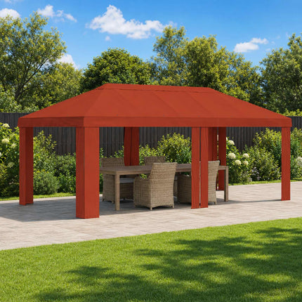 Gazebo Dække 6 x 3 m Terrakotta Polyester 190 gsm