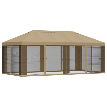 Gazebo Cover med sidevægge Beige 600,5 x 300,5 cm Polyester