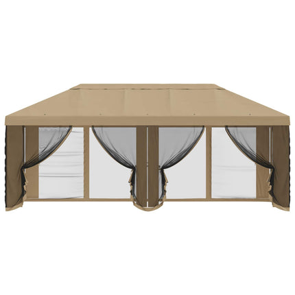 Gazebo Cover med sidevægge Beige 600,5 x 300,5 cm Polyester