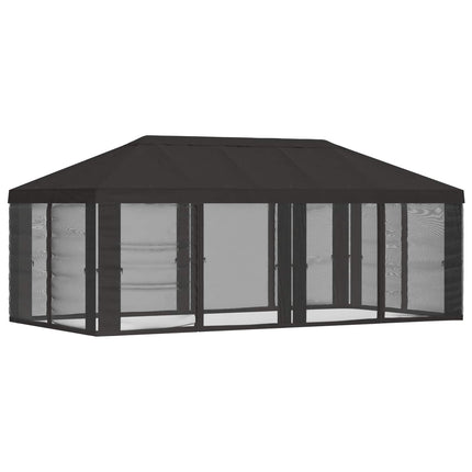 Gazebo Cover med sidevægge Antracit 600,5 x 300,5 cm Polyester