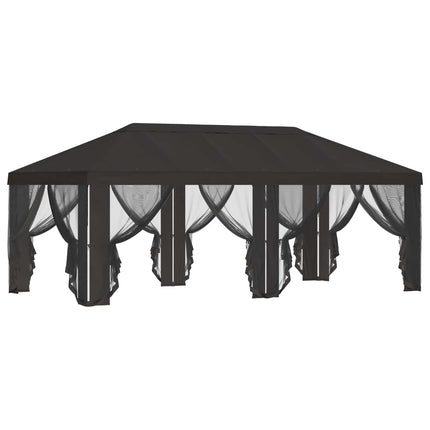 Gazebo Cover med sidevægge Antracit 600,5 x 300,5 cm Polyester