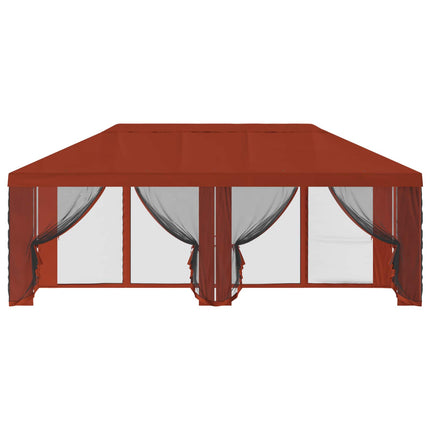 Gazebo Cover med sidevægge Terrakotta 600,5 x 300,5 cm