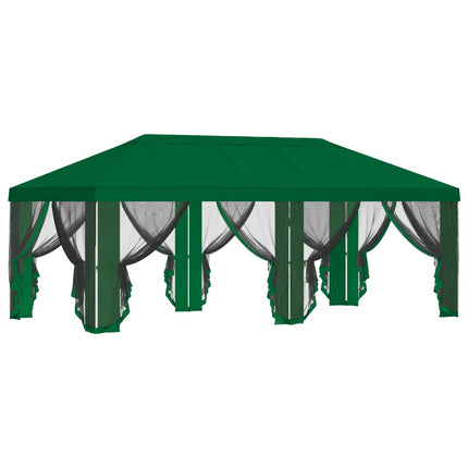 Gazebo Cover med sidevægge Grøn 600,5 x 300,5 cm Polyester
