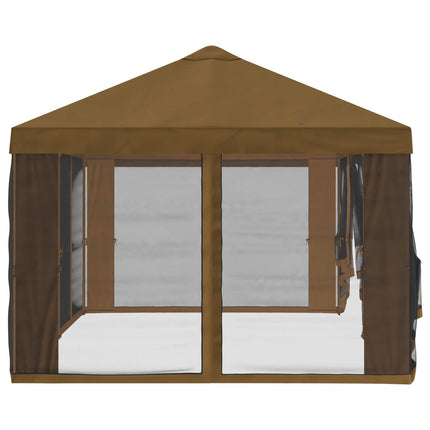 Gazebo Cover med sidevægge Gråbrun 600,5 x 300,5 cm Polyester