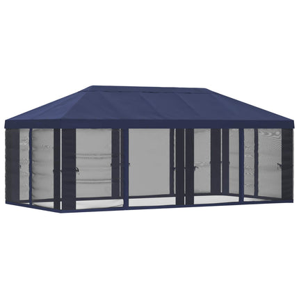 Gazebo Cover med sidevægge Blå 600,5 x 300,5 cm Polyester