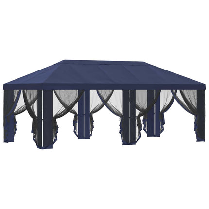 Gazebo Cover med sidevægge Blå 600,5 x 300,5 cm Polyester